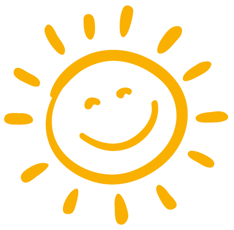 Bild einer gemalten Sonne
